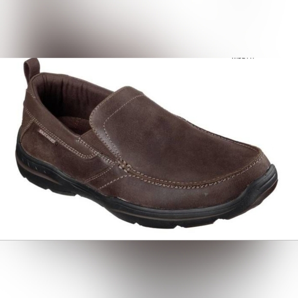SKECHERS RELAXED FIT HARPER FORDE SLIP-ON LOAFERS. SIZE 9. DARK BROWN. - Picture 1 of 9